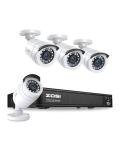 ZOSI H.265+ Full 1080p Home Security Camera System with AI Human Vehicle Detection, 8 Channel 5MP-Lite CCTV DVR (No HDD), 4 x 1080p Weatherproof Surveillance Camera Outdoor Indoor, 80ft Night Vision