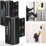 Home Security Door Locks 2 Pack, Metal Door Reinforcement Locks, 3" Withstands 1000 lbs of Impact for Inward Swing Doors, Defender Door Locks for Kids Safety, Prevent Unauthorized Entry (Black)