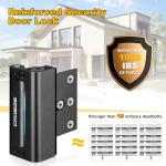 Home Security Door Locks 2 Pack, Metal Door Reinforcement Locks, 3" Withstands 1000 lbs of Impact for Inward Swing Doors, Defender Door Locks for Kids Safety, Prevent Unauthorized Entry (Black)