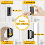 Home Security Door Locks 2 Pack, Metal Door Reinforcement Locks, 3" Withstands 1000 lbs of Impact for Inward Swing Doors, Defender Door Locks for Kids Safety, Prevent Unauthorized Entry (Black)