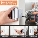 Husfunov 2 Pack Home Security Door Lock,Childproof Door Reinforcement Lock,with 3" Stop Withstand 800 lbs,for Inward Swing Doors,Night Kids Safety Metal Flip Lock Deadbolt Latch (White)