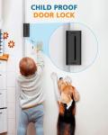 Home Security Door Reinforcement Lock - Child Proof Door Locks for Front Door Child Safety Lock High Door Locks for Kids Safety Withstand 800 lbs Top Flip Door Latch Lock for Inward Swinging Door