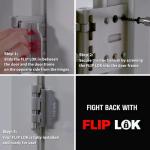 FlipLok High Security Door Lock - 10X Stronger Than a Deadbolt, Keypad Lock, Silver, Keyless