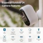 Arlo Essential Security Camera 2K |Outdoor - Indoor | 2nd Gen | Wireless with Spotlight, 2-Way Audio, Color Night Vision, Live Stream, Motion Activation, Real Time Notifications, Wide Angle - White