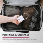 SABRE 110dB Door Handle Alarm, Extremely Loud Wireless Audible Up To 680 Ft Away, Hangs Off Door Knob or Handle, Vibration-Triggered Home Security Alarm, 3 Adjustable Settings, Great for Travel