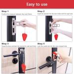 Portable Door Lock & Door Stop Alarm Set, Dual Protection Home Security Door Kit, Travel Hotel Lock Devices Pocket Self Defensey Tools for Traveling Hotel Home Apartment,Red