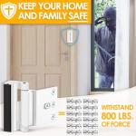 Home Security Door Reinforcement Lock - Child Proof High Security Door Lock Front Door Locks for Kids Safety Withstand 800 lbs Top Door Latch Lock Flip Door Guardian for Inward Swinging Inside Door