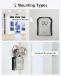 Puroma Key Lock Box, Portable Combination Lockbox Wall-Mounted Key Storage Box for House Keys, Resettable Code Safe Security Lock Box for Home, Office, Apartment Spare Key Storage (1 Pack, Gray)