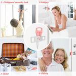 AceMining Portable Door Lock Home Security Door Locker Travel Lockdown Locks for Additional Safety and Privacy Perfect for Traveling Hotel Home Apartment College-Pink(1 Pack)