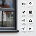 2K No Drill Window Camera-2 Pack 2.4Ghz & 5Ghz WiFi Cameras for Home Security for Indoor & Outdoor Monitoring, Anti-Glare Color Night Vision, Human Detection, 24/7 Recording, Ideal for Apartment, K1