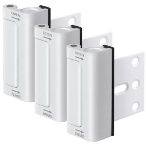 Home Security Door Reinforcement Lock, 3-Pack Upgraded White Front Door Locks for Kids Safety Withstand 800 lbs, Toddler Child Proof Door Lock, Extra Door Lock from Inside Prevent Unauthorized Entry