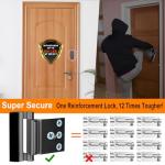 Home Security Door Reinforcement Lock, Upgraded Front Door Locks for Kids Safety Withstand 800 lbs, Child Proof Door Lock, Extra Door Lock from Inside Prevent Unauthorized Entry (2 Pack, Black)