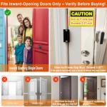 Home Security Door Reinforcement Lock, Upgraded Front Door Locks for Kids Safety Withstand 800 lbs, Child Proof Door Lock, Extra Door Lock from Inside Prevent Unauthorized Entry (2 Pack, Black)