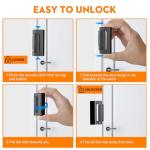 Home Security Door Reinforcement Lock, Upgraded Front Door Locks for Kids Safety Withstand 800 lbs, Child Proof Door Lock, Extra Door Lock from Inside Prevent Unauthorized Entry (2 Pack, Black)