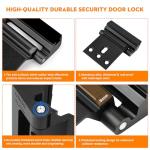 Home Security Door Reinforcement Lock, Upgraded Front Door Locks for Kids Safety Withstand 800 lbs, Child Proof Door Lock, Extra Door Lock from Inside Prevent Unauthorized Entry (2 Pack, Black)