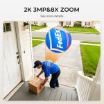 2K Cameras for Home Security,Indoor/Outdoor for Baby/Elder/Pet Monitoring with Phone app,Wired Plug&Play,Color Night Vision,2-Way Audio & 24/7 Recording,Support 128G Card ( Not Included),2-Pack