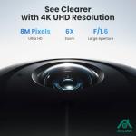 SOLIOM Security Cameras Wireless Outdoor,8MP Ultra HD for Day and Night, No Subscription,Built in Radar,Solar Powered Cameras for Home Security, 360° Pan Tilt Auto Tracking,5G & 2.4G WiFi, 4-Cam Kit