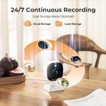 2K Cameras for Home Security,Indoor/Outdoor for Baby/Elder/Pet Monitoring with Phone app,Wired Plug&Play,Color Night Vision,2-Way Audio & 24/7 Recording,Support 128G Card ( Not Included),2-Pack