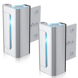 2Pack AceMining Door Reinforcement Lock Withstands 800lbs of Force - Silver Extra Child Proof Door Lock Drilling Required,Prevents Unauthorized Entry,Add a Door Security Lock for Home Safety & Privacy