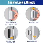 2Pack AceMining Door Reinforcement Lock Withstands 800lbs of Force - Silver Extra Child Proof Door Lock Drilling Required,Prevents Unauthorized Entry,Add a Door Security Lock for Home Safety & Privacy