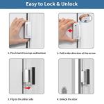Home Security Door Reinforcement Lock Safety Latch Extra Front Doors Security Devices, Anti Door Kick in Safety Protector for Door Inside, Child Proof Aluminum Locks Silver 1Pack