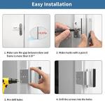 Home Security Door Reinforcement Lock Safety Latch Extra Front Doors Security Devices, Anti Door Kick in Safety Protector for Door Inside, Child Proof Aluminum Locks Silver 1Pack