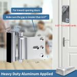 Home Security Door Reinforcement Lock Safety Latch Extra Front Doors Security Devices, Anti Door Kick in Safety Protector for Door Inside, Child Proof Aluminum Locks Silver 1Pack