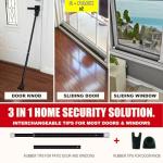 SECURITYMAN 2-in-1 Door Security Bar & Sliding Patio Door Security Bar (2 Pack) via Interchangeable Caps - Heavy Duty Iron Construction Door Stoppers Lock for Home, Apartment, Travel Hotel - Black
