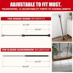 SECURITYMAN 2-in-1 Door Security Bar & Sliding Patio Door Security Bar (2 Pack) via Interchangeable Caps - Heavy Duty Iron Construction Door Stoppers Lock for Home, Apartment, Travel Hotel - Black