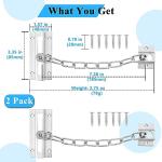 INBOF 2 Pack Door Chain Lock, Stainless Steel Chain Locks for Inside Door, Premium Thickened with 12 Screws