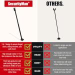 SECURITYMAN 2-in-1 Door Security Bar & Sliding Patio Door Security Bar (2 Pack) via Interchangeable Caps - Heavy Duty Iron Construction Door Stoppers Lock for Home, Apartment, Travel Hotel - Black