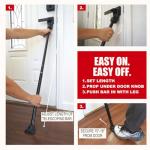 SECURITYMAN 2-in-1 Door Security Bar & Sliding Patio Door Security Bar (2 Pack) via Interchangeable Caps - Heavy Duty Iron Construction Door Stoppers Lock for Home, Apartment, Travel Hotel - Black