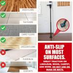 SECURITYMAN 2-in-1 Door Security Bar & Sliding Patio Door Security Bar (2 Pack) via Interchangeable Caps - Heavy Duty Iron Construction Door Stoppers Lock for Home, Apartment, Travel Hotel - Black