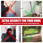 SECURITYMAN 2-in-1 Door Security Bar & Sliding Patio Door Security Bar (2 Pack) via Interchangeable Caps - Heavy Duty Iron Construction Door Stoppers Lock for Home, Apartment, Travel Hotel - Black