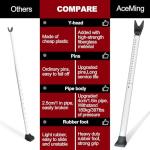 AceMining Upgraded Door Security Bar & Sliding Patio Bar, Heavy Duty Stoppers Adjustable Jammer for Home, Apartment, Travel (1 Pack,White)