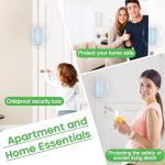 Treasem 2 Pack Home Security Door Lock, Childproof Door Reinforcement Lock with 3 Inch Stop Withstand 800 lbs, Door Safety Locks for Front Door, Night Kids Safety Flip Lock to Defend Your Home, White