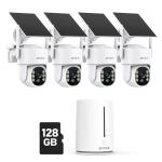 ANNKE 4MP Solar Security Cameras Wireless Outdoor, 5MP 4 Cam-Kit Home Security Camera System, 360°View, Color Night Vision, 2.4&5G WiFi, 2-Way Audio, AI Human Detection, Home Hub & 128GB Memory Card