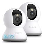 blurams 5G Cameras for Home Security, 2K Pet Camera with Phone App, 360° PTZ Indoor Camera w/Dual-Band WiFi6, Free Human/Motion/Sound Detection, 2-Way Talk, Night Vision, Compatible with Alexa, 2Pack