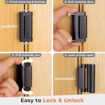 2-Pack Door Reinforcement Lock - Child Proof Door Lock - Endures 800 lbs of Impact Force - Interior Door Locks for Kids Safety - Security Door Latches for Top of Door