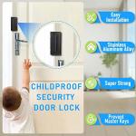 Steinwhale 2Pack Home Security Door Reinforcement Lock, Childproof Safety Door Lock Latch Inside Stopper, Add High Security to Prevent Home Unauthorized Entry, Aluminum Construction Finish Black