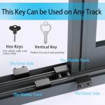 ZRFCXE Window Locks,4 Pack Sliding Window Locks with Key for Vertical & Horizontal Sliding Windows Doors,Easv to Install,Adjustable Security Window Lock for Patio Bedroom Home and Office (Black)