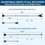 Rerishom Door Security Bar, Door Stoppers Security bar,Heavy Duty Door Lock Security Door Jammer Door Stopper for Apartment, Hotel Room,Screen Door Hardware, Gate Lock Bar, 2 Pack