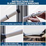 Rerishom Door Security Bar, Door Stoppers Security bar,Heavy Duty Door Lock Security Door Jammer Door Stopper for Apartment, Hotel Room,Screen Door Hardware, Gate Lock Bar, 2 Pack