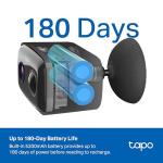 Tapo 1080p Outdoor Wireless Security Camera - Up to 180-Day Battery, Person Detection, Color Night Vision, Subscription-Free Local Storage or Optional Cloud, Works with Alexa & Google Assistant, C401