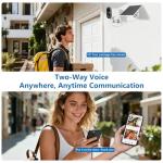 2K Security Camera Wireless Outdoor,Solar Powered WiFi Cameras for Home Security with Motion Detection,Color Night Vision(Spotlight),Instant Alert,2-Way Audio,Siren&SD/Cloud Storage,IP65,2.4GHz,2 Pack