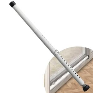 DIIG Sliding Door Security Bar, 17.7-50.5inch Heavy Duty Adjustable Sliding Patio Door Lock Bar with Rubber Tips,Diameter 1inch Window Security Bar for Home Apartment Travel Children Women (White)