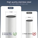 DIIG Sliding Door Security Bar, 17.7-50.5inch Heavy Duty Adjustable Sliding Patio Door Lock Bar with Rubber Tips,Diameter 1inch Window Security Bar for Home Apartment Travel Children Women (White)