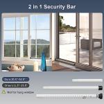 DIIG Sliding Door Security Bar, 17.7-50.5inch Heavy Duty Adjustable Sliding Patio Door Lock Bar with Rubber Tips,Diameter 1inch Window Security Bar for Home Apartment Travel Children Women (White)