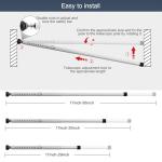 DIIG Sliding Door Security Bar, 17.7-50.5inch Heavy Duty Adjustable Sliding Patio Door Lock Bar with Rubber Tips,Diameter 1inch Window Security Bar for Home Apartment Travel Children Women (White)