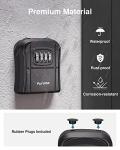Puroma Key Lock Box, Portable Combination Lockbox Wall-Mounted Storage for House Keys, Resettable Code Safe Security Lock Box for Home, Office, Apartment Spare Key Storage (4 Pack, Pure Black)